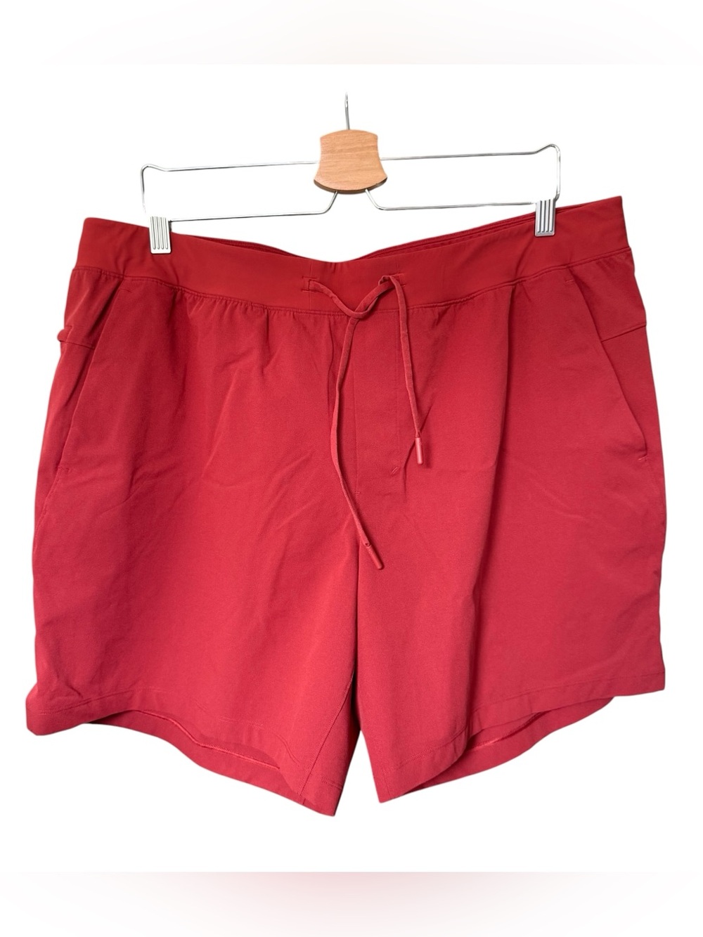 Lululemon Zeroed In Linerless Red Unlined 7”Shorts Mens XXL